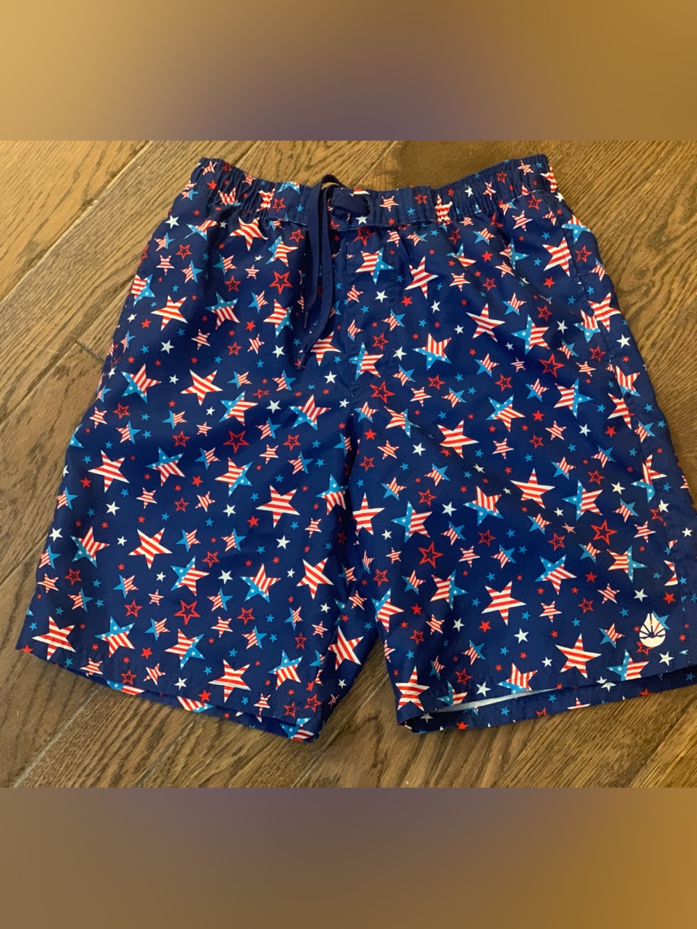4th of July-O'Rageous men's swim trunks w/ patriotic pattern - Size Small 🇺🇸